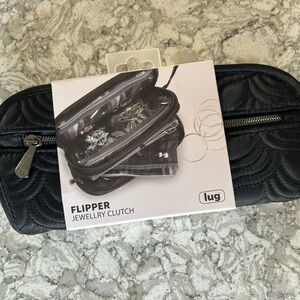 Lug Black Flipper Jewelry Clutch Compact Travel Case - NWT